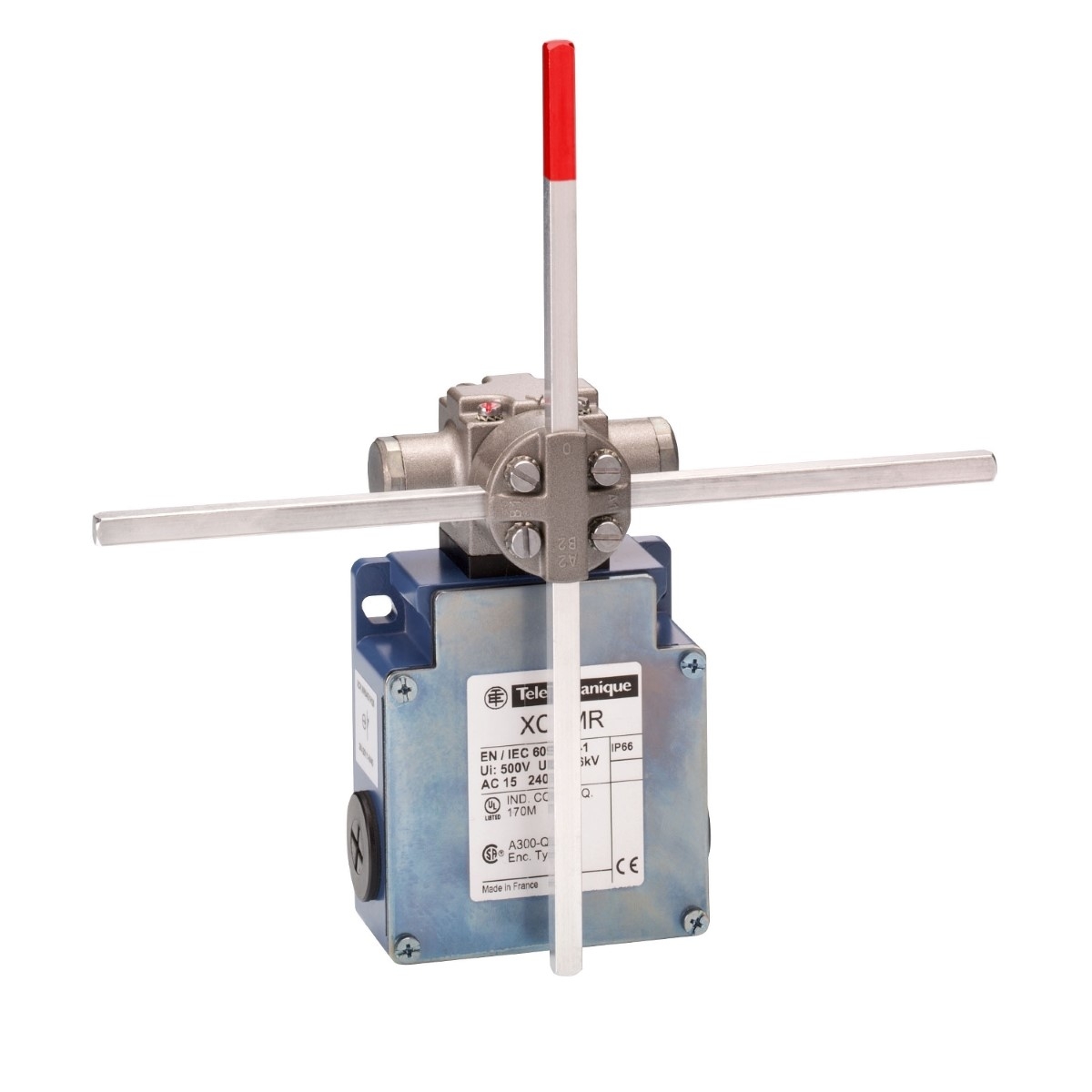 Limit switch, Limit switches XC Standard, XCKMR, stay put crossed rods lever 6 mm, 2x(2 NC), slow, M20