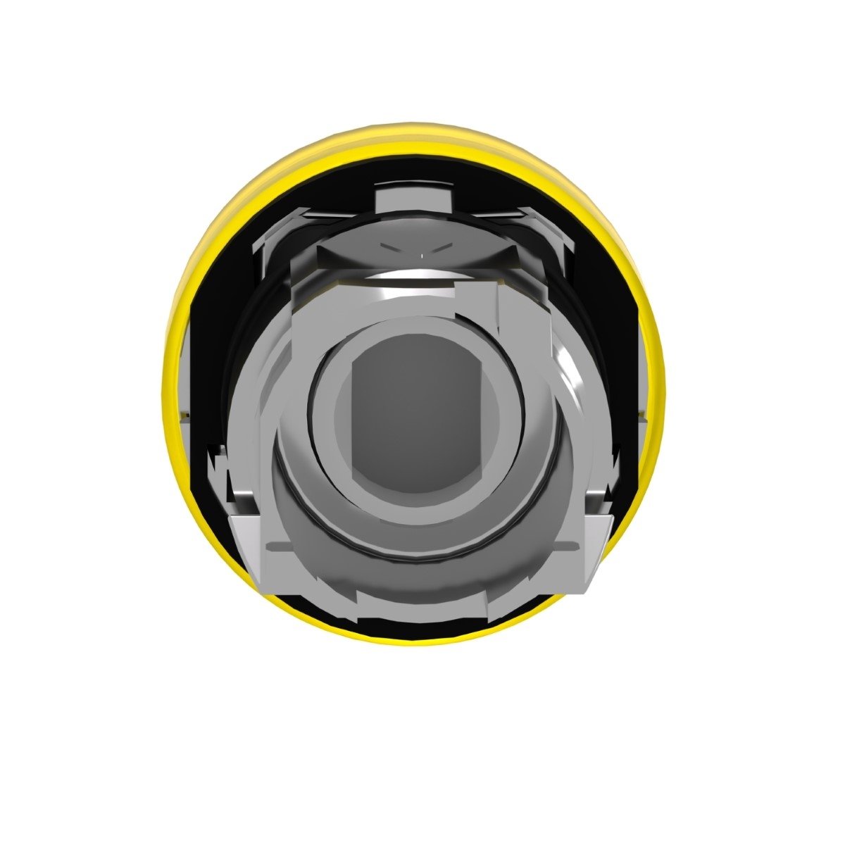 Head for pilot light, Harmony XB4, yellow, 22mm, with plain lens, universal LED